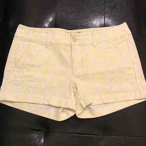 Bright yellow printed shorts